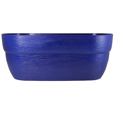Emsco Group Railing Planter with Drainage Holes, 24in Weatherproof Resin Planter, Cobalt Blue 2448-1